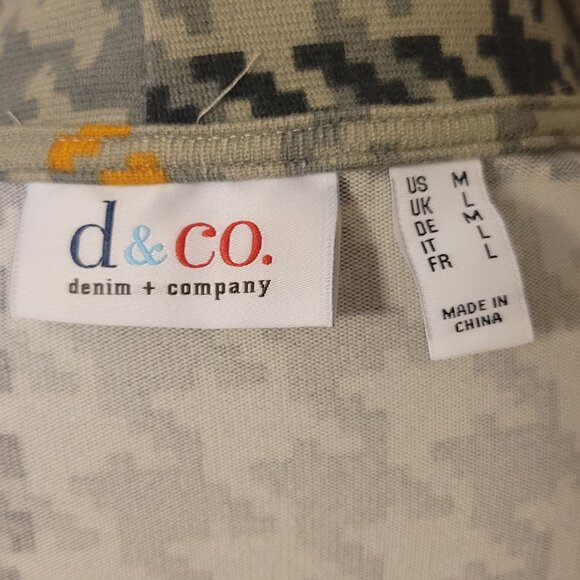 Denim & Co. Gray Printed Brushed Heavenly Jersey Open Front Cardigan Size Medium - Picture 5 of 7